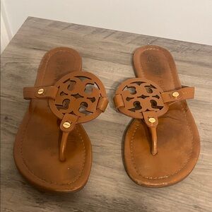 Tory Burch Tan Leather Miller Sandals